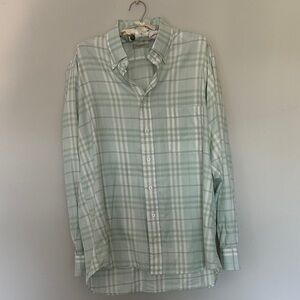 Burberry Light Green 100% Cotton Dress Up Shirt